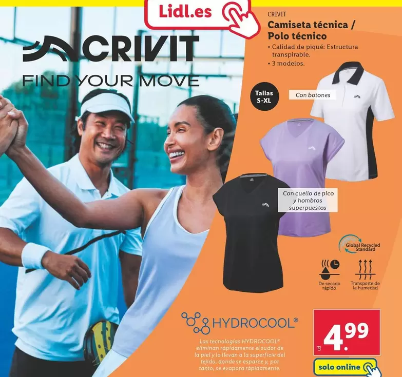 Oferta de Crivit - Camiseta Técnica/Polo Técnico por 4,99€ en Lidl