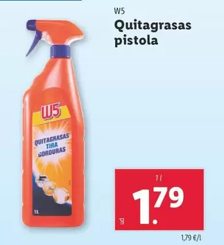 Oferta de W5 - Quitagrasas Pistola por 1,79€ en Lidl