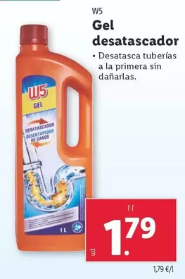 Oferta de W5 - Gel Desatascador por 1,79€ en Lidl