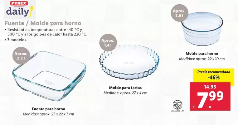 Oferta de Fuente / Molde Para Horno por 7,99€ en Lidl