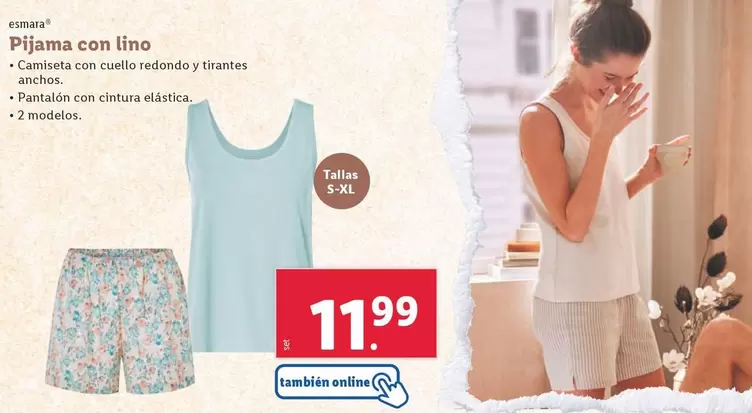Oferta de Esmara - Pijama Con Lino por 11,99€ en Lidl
