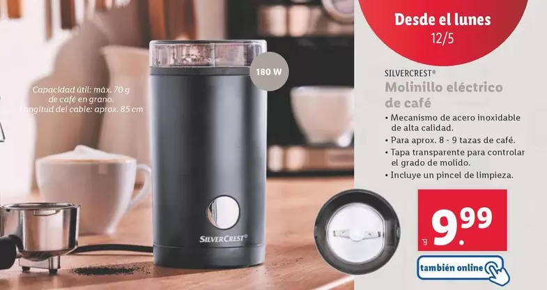 Oferta de SilverCrest - Molinillo Electrico De Cafe por 9,99€ en Lidl