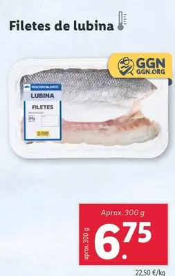 Oferta de Filetes De Lubina por 6,75€ en Lidl