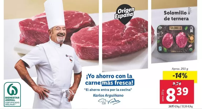Oferta de Solomillo De Ternera por 8,39€ en Lidl