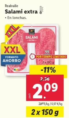 Oferta de Realvalle - Salami Extra por 2,09€ en Lidl