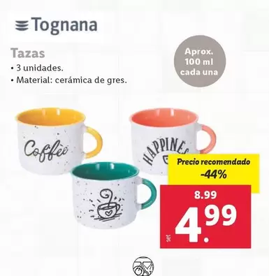 Oferta de Tognana - Tazas por 4,99€ en Lidl