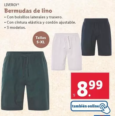 Oferta de Livergy - Bermudas De Lino por 8,99€ en Lidl