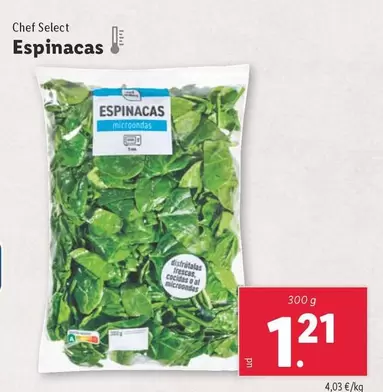 Oferta de Chef Select - Espinacas por 1,21€ en Lidl