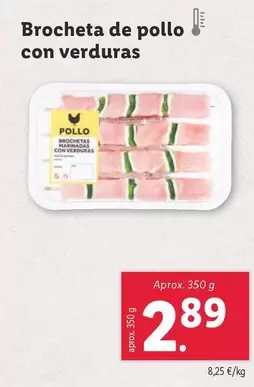 Oferta de Brocheta De Pollo Con Verduras por 2,89€ en Lidl