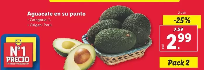 Oferta de Origen - Aguacate En Su Punto por 2,99€ en Lidl