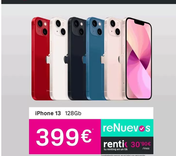 Oferta de Iphone 13 128gb por 399€ en Phone House