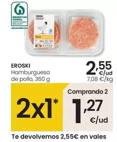 Oferta de Eroski - Hamburguesa De Pollo por 2,55€ en Eroski