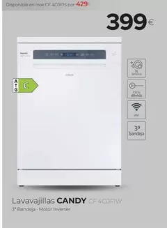 Oferta de Candy - Lavavajillas por 399€ en Tien 21