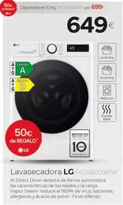Oferta de LG - Lavasecadora F4dr6009a1w por 649€ en Tien 21