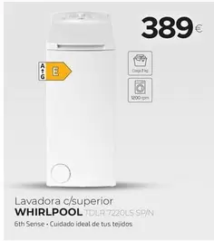 Oferta de Whirlpool - Lavadora C/superior por 389€ en Tien 21