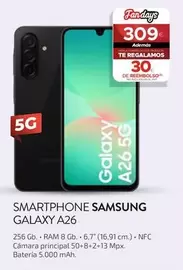 Oferta de Samsung - Smartphone Galaxy A26 por 309€ en Tien 21