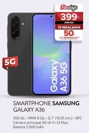 Oferta de Samsung - Smartphone Galaxy A36 por 399€ en Tien 21