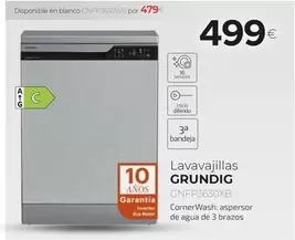 Oferta de Grundig - Lavavajillas por 499€ en Tien 21