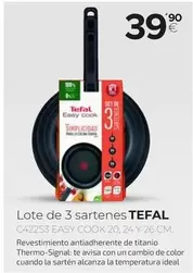 Oferta de Tefal - Lote De 3 Sartenes por 39,9€ en Tien 21