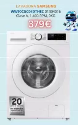 Oferta de Samsung - Lavadora Ww90cgc04dthec 01304016 por 379€ en Master Cadena