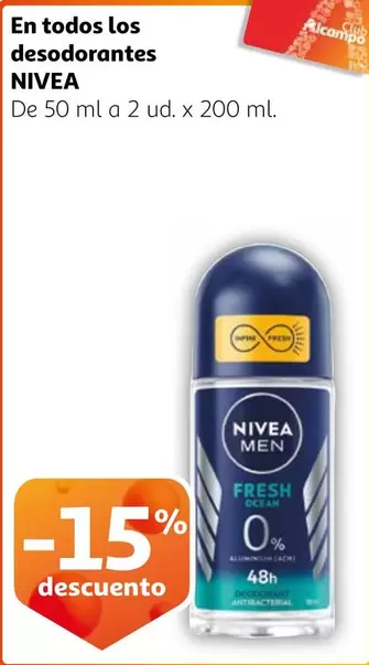 Oferta de Nivea - En Todos Los Desodorantes en Alcampo