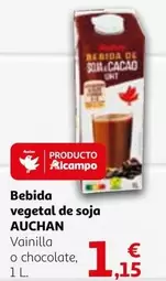 Oferta de Auchan - Bebida Vegetal De Soja por 1,15€ en Alcampo