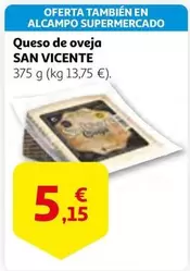 Oferta de San Vicente - Queso De Oveja por 5,15€ en Alcampo