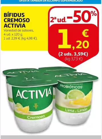 Oferta de Activia - Bifidus Cremoso por 2,39€ en Alcampo