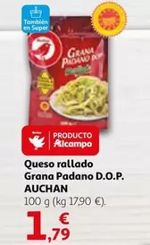 Oferta de Auchan - Queso Rallado Grana Padano D.o.p. por 1,79€ en Alcampo
