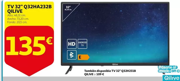 Oferta de Qilive - Tv 32" Q32ha232b por 135€ en Alcampo