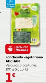 Oferta de Auchan - Loncheado Vegetariano por 1€ en Alcampo