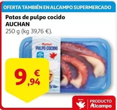 Oferta de Auchan - Patas De Pulpo Cocido por 9,94€ en Alcampo