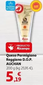 Oferta de Auchan - Queso Parmigiano Reggiano D.O.P. por 5,19€ en Alcampo