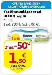 Oferta de Dodot - Toallitas Cuidado Total por 2,99€ en Alcampo