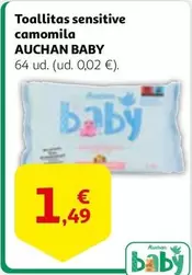 Oferta de Auchan - Toallitas Sensitive Camomila por 1,49€ en Alcampo