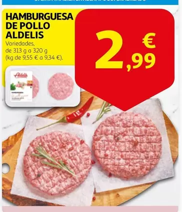 Oferta de Aldelis - Hamburguesa De Pollo por 2,99€ en Alcampo