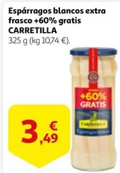 Oferta de Carretilla - Espárragos Blancos Extra Frasco +60% Gratis por 3,49€ en Alcampo