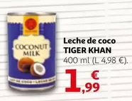 Oferta de Tiger khan - Leche De Coco por 1,99€ en Alcampo