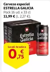 Oferta de Estrella Galicia - Cerveza Especial por 0,75€ en Alcampo