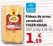 Oferta de Tiger khan - Fideos De Arroz Vermicelli por 1,59€ en Alcampo