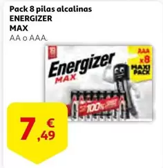 Oferta de Energizer - Pack 8 Pilas Alcalinas Max por 7,49€ en Alcampo