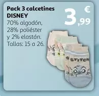 Oferta de Disney - Pack 3 Calcetines por 3,99€ en Alcampo