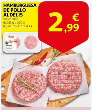 Oferta de Aldelis - Hamburguesa De Pollo por 2,99€ en Alcampo