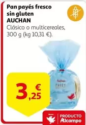 Oferta de Auchan - Pan Payés Fresco Sin Gluten por 3,25€ en Alcampo