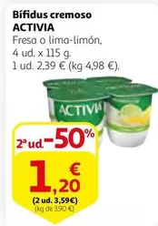 Oferta de Activia - Bifidus Cremoso por 1,2€ en Alcampo