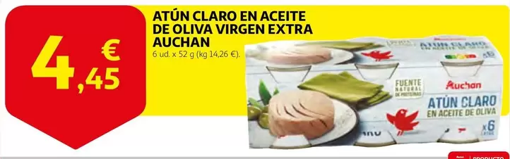Oferta de Auchan - Atun Claro En Aceite De Oliva Virgen Extra por 4,45€ en Alcampo