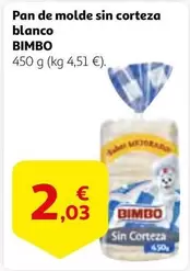 Oferta de Blanco - Pan De Molde Sin Corteza por 2,03€ en Alcampo
