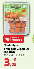 Oferta de Auchan - Albondigas O Nuggets Vegetales por 3,25€ en Alcampo
