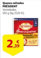 Oferta de Président - Quesos Rallados por 2,39€ en Alcampo