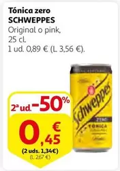 Oferta de Schweppes - Tonica Zero por 0,89€ en Alcampo